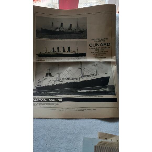 Cunard Line RMS Queen Elizabeth 1965 cruise 33 items, tags decals programmes... - Picture 7 of 8